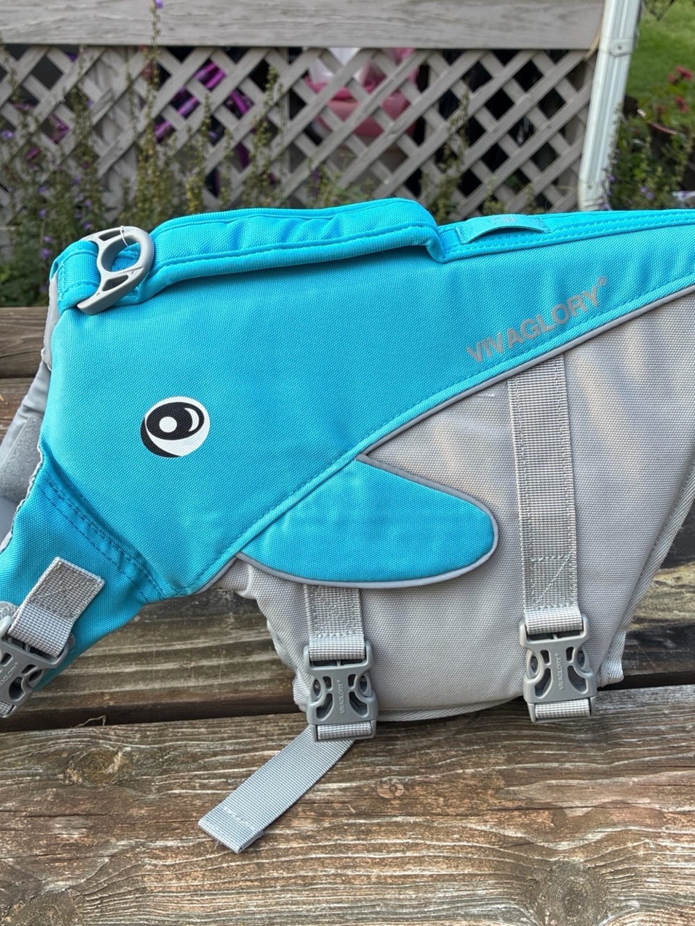 Teal and Gray Dog Life Jacket - Safety Harness